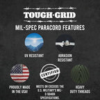 TOUGH-GRID 550 Paracord Rope Nylon Parachute Cord, Made in USA Survival Kit - Image 6