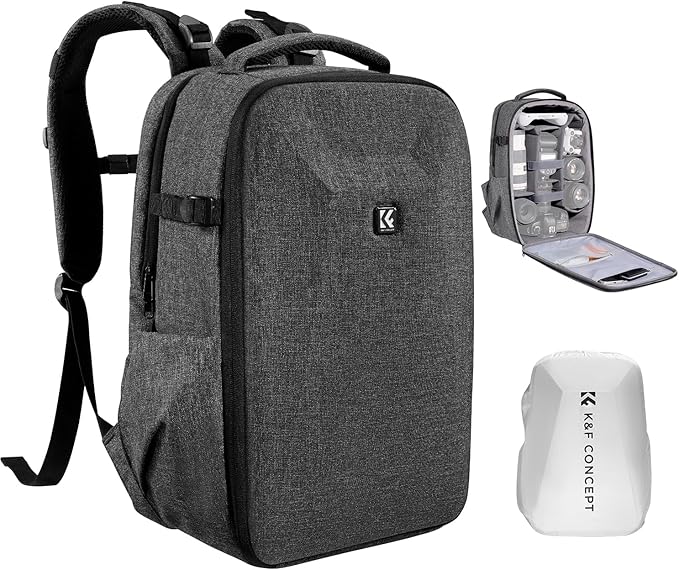 K&F Concept Camera Backpack, Hardshell Photography DSLR Camera Bag by KFCONCEPT