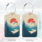 Luggage Tag for Suitcase, Mountain Sun Forest Design - Image 2