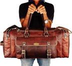 Men’s Gym Sports Overnight Weekender Bag Leather Travel Bags - Image 5