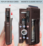 Airtag Wallet for Men, with Money Clip 10 Cards Metal Case Smart Slim Pop Up - Image 3