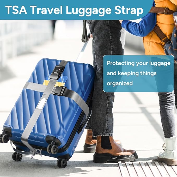 Travel Inspira Travel Belt for Luggage, TSA Approved Luggage Straps, 3-Dial - Image 2