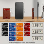 Wallet for Men Wallet with Slim Pop Up Card Holder 9-13 Cards, Bifold - Image 7