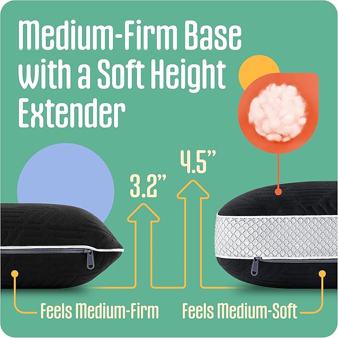 Kids Camping Pillow: Dual-Cover Memory Foam Small Pillow; Medium-Firm Camp - Image 6