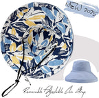 vidsel Womens Sun Hats Wide Brim Reversible Bucket Cotton Hat Packable Summer - Image 2