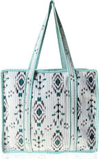 Cotton Quilted Tote Bag for Women – Large Beach & Travel Tote by ThirdEyeExport