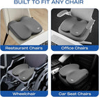 Skechers Memory Foam Seat Cushion, Ribbed Fabric Office Chair Cushion - Image 7