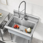 KRAUS Standart Pro 32 Inch 18-Gauge Stainless Steel Scullery Sink, 24 Gallon - Image 3
