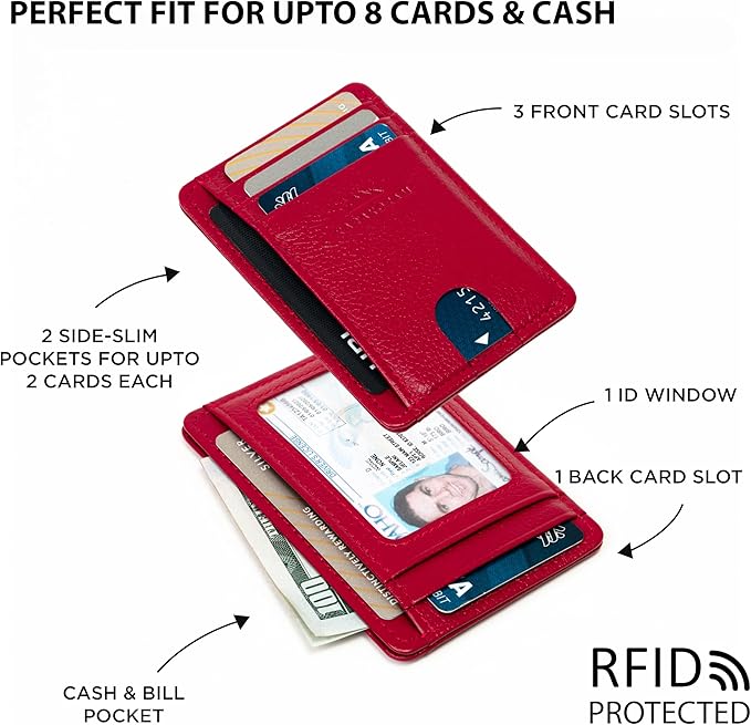 KARAKORAM Vertical Handcrafted Premium Leather Front Pocket Credit Card Holder - Image 6