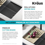 KRAUS Kitchen Sink Bellucci 29” Undermount Workstation Granite, Metallic Gray - Image 9