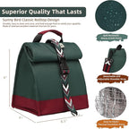 SUNNY BIRD Insulated Lunch Bag Rolltop Lunch Box Tote Bag - Image 6
