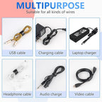 60x Cable Management Ties, Cord Wraps Black 6 Inches, Reusable Tidy Wire Ties - Image 4