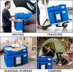 TAILI 2 Tier Extra Large Moving Bags, 4 Pack Blue Heavy Duty Totes - Image 9