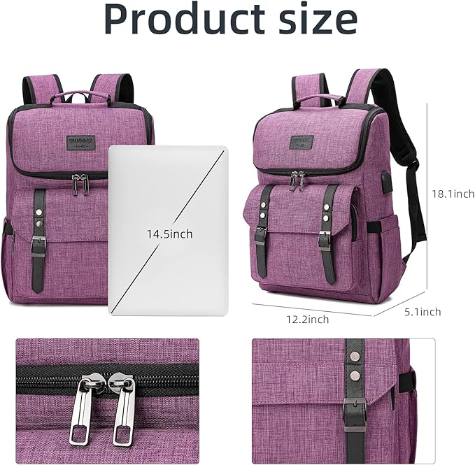 YALUNDISI Vintage Backpack Travel Laptop Backpack - Image 5