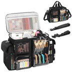 Hairstylist Travel Bag, Hair Tool Organizer with Adjustable Dividers, Hair Tools Travel Bag with Multi Pockets, Professional Hairdressing Organizer for Makeup Artists with Shoulder & Waist Straps