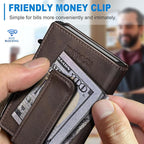 Men Wallet, with Money Clip Coins Pocket ID Window, Slim Front Pocket RFID - Image 6