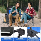 EMERIT Oversized Padded Camping Chair, 350LB Heavy Duty Quad Fold Chair - Image 5