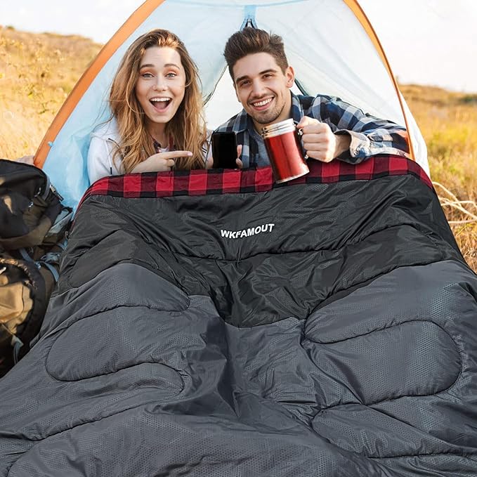 Double Sleeping Bag for Adults Machine Washable 2 Person Camping Sleeping Bag - Image 6