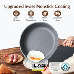 SENSARTE 12.5 Inch Nonstick Frying Pan Skillet, Swiss Granite Coating Omelette - Image 2