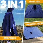 ANYOO Hooded Rain Poncho for Adults Waterproof Lightweight Rain Coat for Men - Image 6
