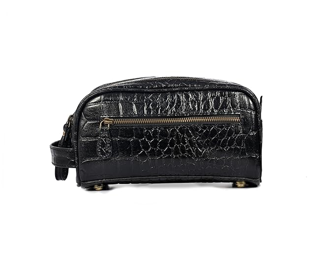 10" Premium Leather Toiletry Travel Pouch - Image 3