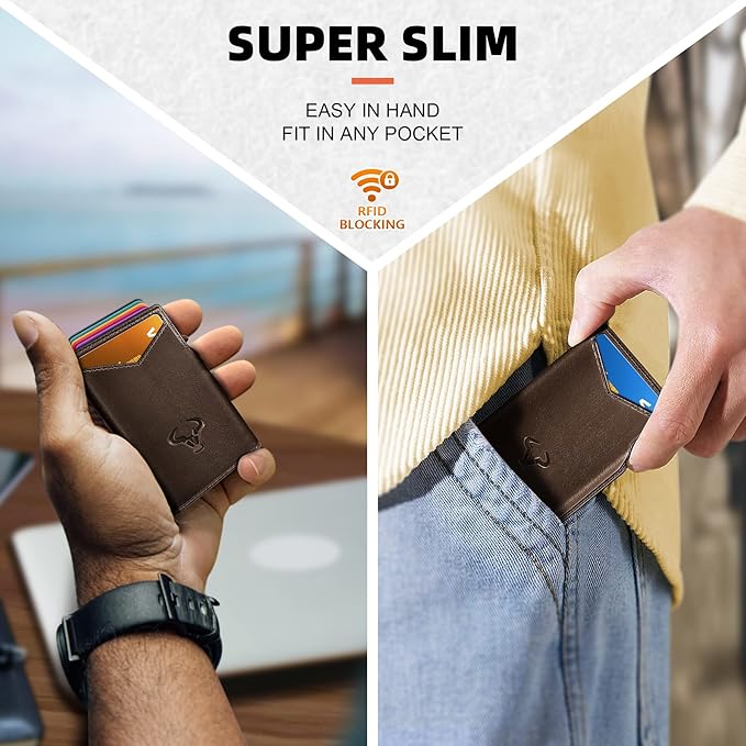 BULLIANT Men Wallet Gift Boxed, Slim Front Pocket Wallet Money Clip Card Holder - Image 7
