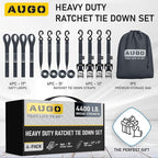 AUGO Heavy Duty Ratchet Straps & Soft Loops – Pack of 4 Extra Strong 1.5” by - Image 4