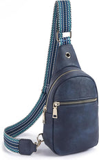 Telena Small Sling Bag for Women Leather Crossbody Fanny Packs Chest Bag for by Telena