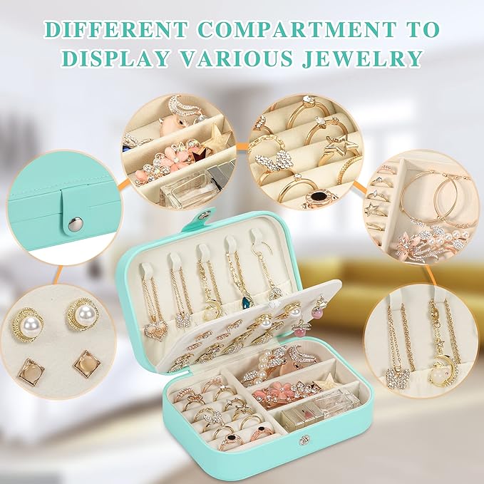 Travel Jewelry Box, PU leather Small Jewelry Organizer - Image 4