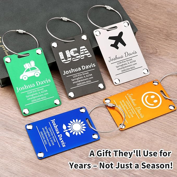 4 Pack Personalized Luggage Tags - Image 8