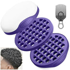 Silicone Curl Brush,Africa Comb,Magic Curly Hair Brush Twist Hair,Afro Pick,Men Women Boys Girls Wave Curler Tool,1 Set (Purple)