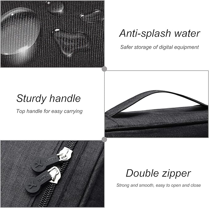 Electronics Organizer Travel Universal Cable Organizer Bag Waterproof - Image 4
