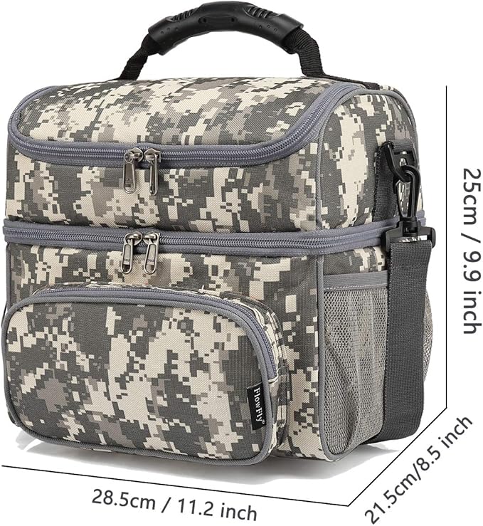 FlowFly Double Layer Cooler Insulated Lunch Bag Adult Lunch Box Large Tote Bag - Image 3