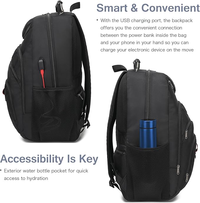 Extra Large Laptop Backpack for Men, 37L Gaming Laptop Backpack, 18.4Inch - Image 6