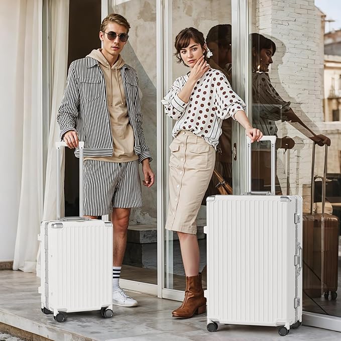 AnyZip Luggage Sets 2 Piece Aluminum Frame Carry On and Checked Suitcase PC ABS - Image 2