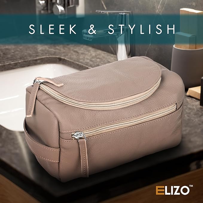 ELIZO Premium REAL Leather Toiletry Bag - Image 2