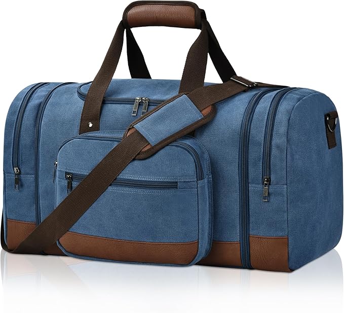 Litvyak Duffle Bag for Travel, 50L Canvas Travel Duffel Bags Overnight Weekend by Litvyak