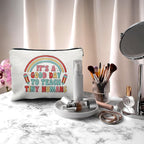 Nogrit Teacher Appreciation Makeup Cosmetic Bag, It's a Good Day to Teach Tiny Humans Watercolor Makeup Travel Toiletry Bag, Back to School Gifts for Teachers, Thank You Gifts for Teachers