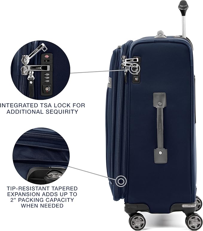 Travelpro Platinum Elite Softside Expandable Checked Luggage, 8 Wheel Spinner - Image 5