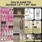 35 Pocket Over the Door Shoe Organizer, Reusable Breathable Large Mesh Bag - Image 4
