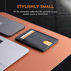 Buffway Mens Slim Wallet, Minimalist Thin Front Pocket Leather Credit Card - Image 6