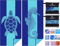 2 Pack Microfiber Lightweight Beach Towel 71"x32" Oversized Extra Large Thin by Qinqinamu