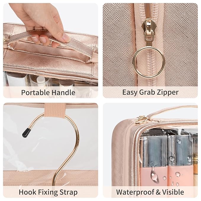 CUBETASTIC Toiletry Bag for Women, Portable Makeup Bag Transparent Cosmetic Case - Image 5