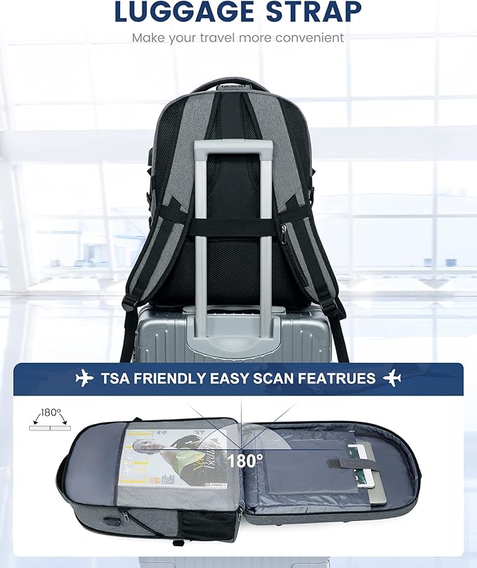 LOVEVOOK 17 inch DarkGrey Travel Laptop Backpack - Image 4