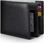Mens Wallet Genuine Leather Bifold RFID Blocking Wallet by Artpaxy