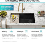 KRAUS Kitchen Sink Bellucci 32” Undermount Workstation Granite, Metallic White - Image 15