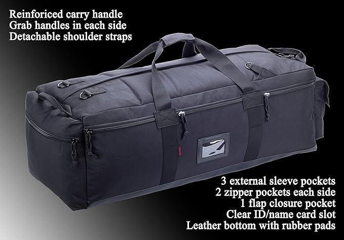 Large Military Duffle Bag Tactical Gear Load Out Bag Deployment Cargo Bag - Image 3