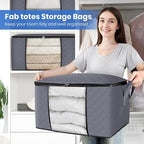 Fab totes 3-Pack Clothes Storage, Foldable Blanket Storage Bags, Containers - Image 5