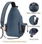 MOSISO Sling Backpack, Canvas Crossbody Hiking Daypack Bag - Image 5