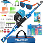 Kids Fishing Pole Set, Telescopic Fishing Rod Reel Combo Kids Starter Kit by THKFISH